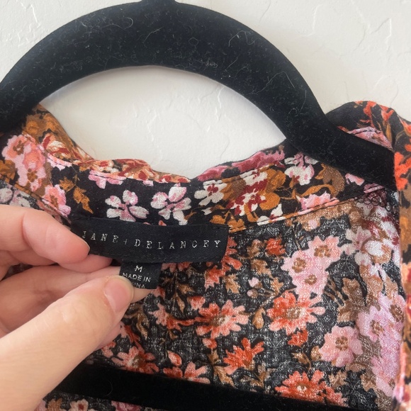 Floral Button Down Coquette Picnic Summer Hipster Hippie Boho Bohemian Blouse - Picture 5 of 7